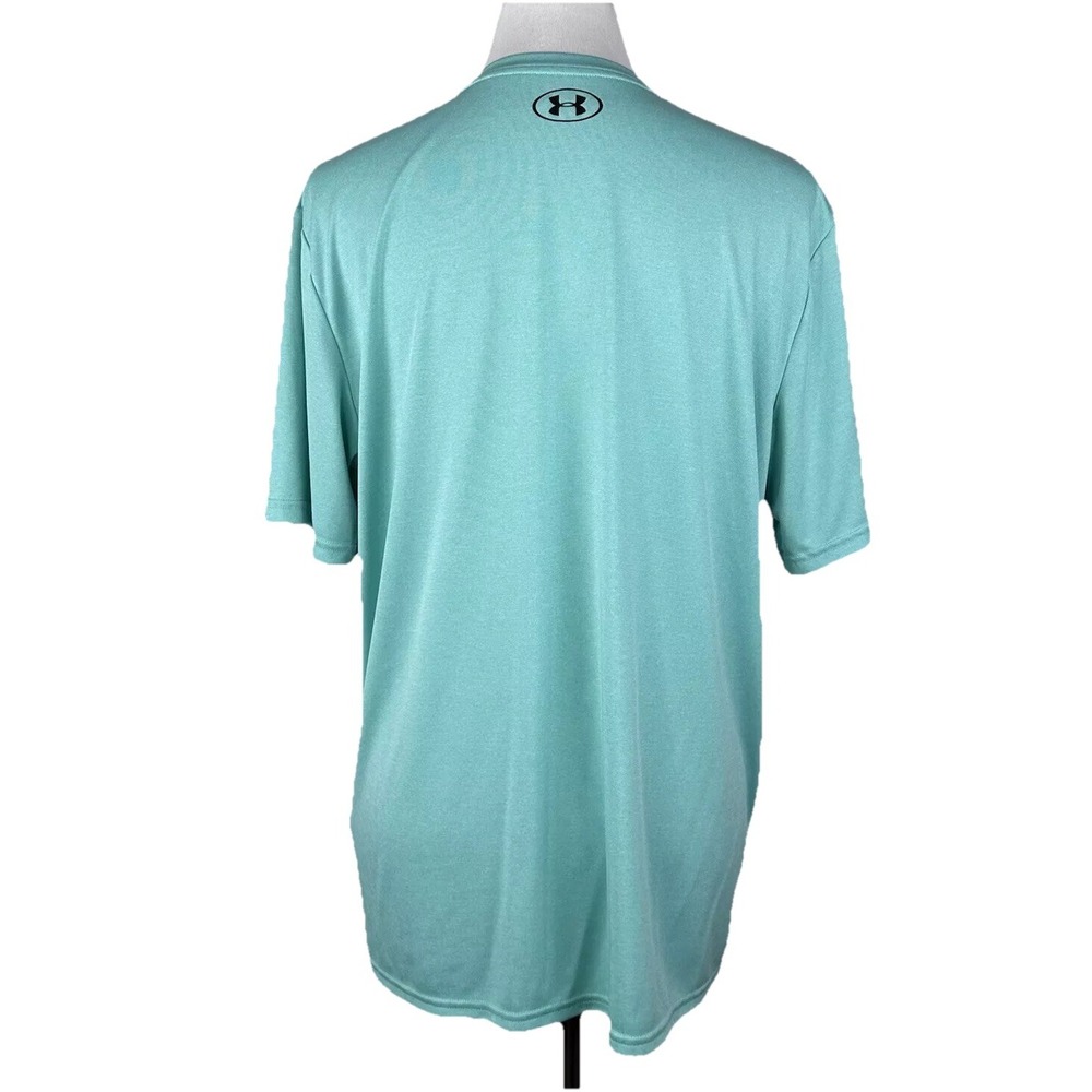 Under Armour Womens Large Green Loose Fit Short Sleeve V Neck Polyester Shirt - Picture 5 of 11